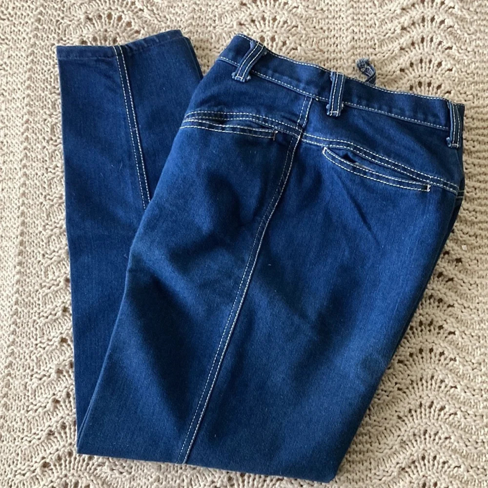 PS Gitano 1980’s high waist denim jean plain pocket size 8 24 x 27 top stitched - Picture 13 of 16